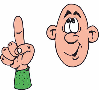 man pointing finger upwards cartoon